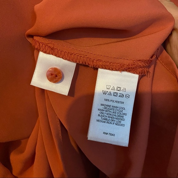 Rachel Zoe Orange Short Sleeve Top Size Small - Picture 5 of 5